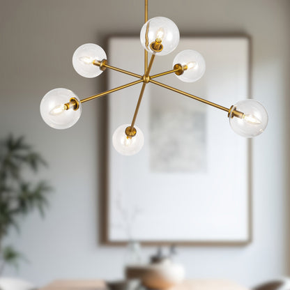 Cassia 40" Glass 6-Light Chandelier