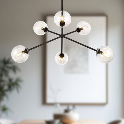 Cassia 40" Glass 6-Light Chandelier