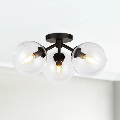 Cassia Glass 3-Light Semi-Flush Mount