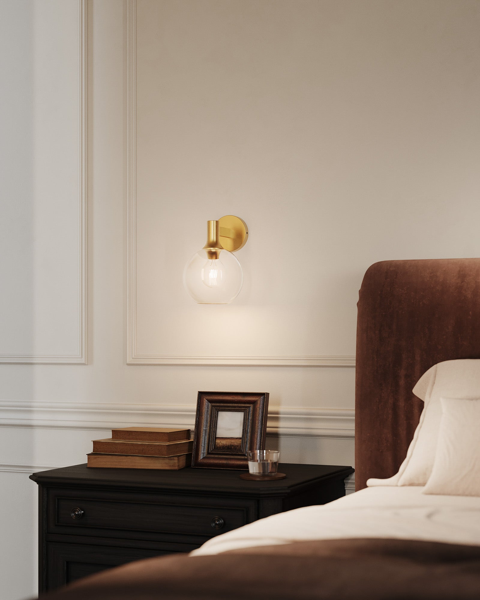 Alora Lighting Castilla Wall/Vanity Light Aged Gold, Opal Matte Glass