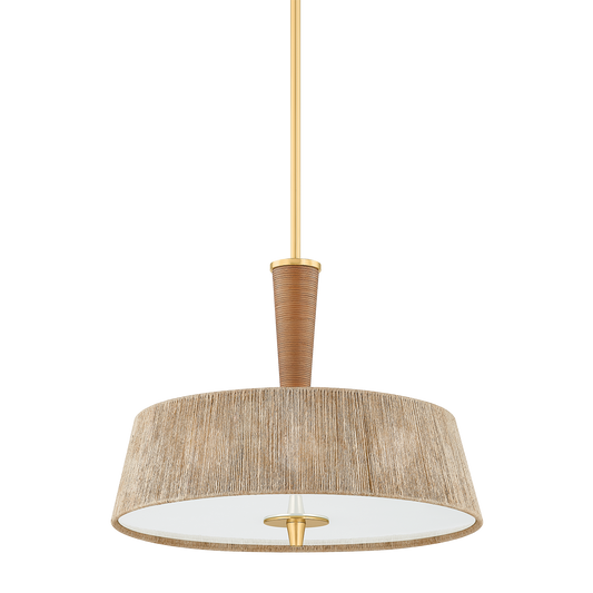 Hudson Valley George 22" 3-Light Pendant Aged Brass
