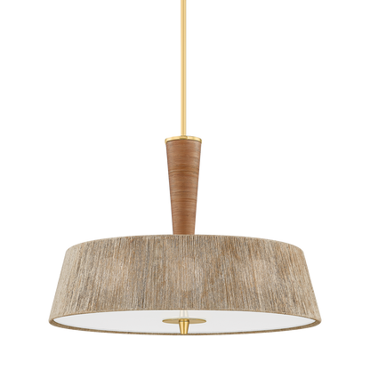 Hudson Valley George 30" 3-Light Pendant Aged Brass