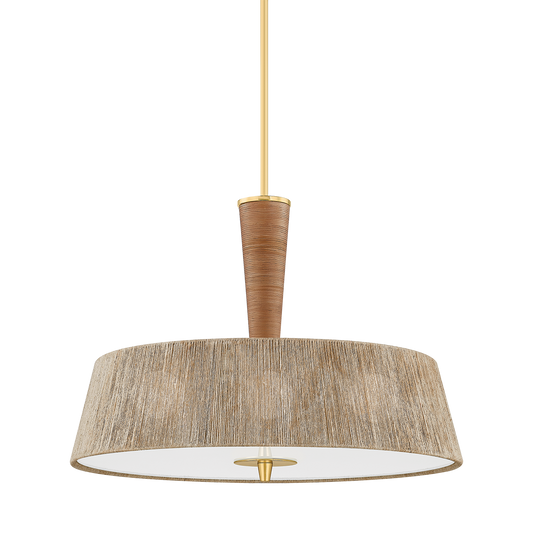 Hudson Valley George 30" 3-Light Pendant Aged Brass