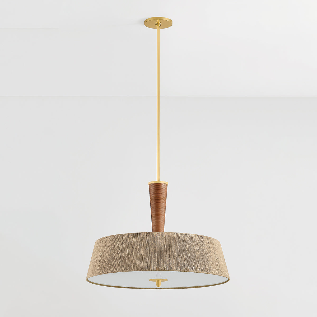 Hudson Valley George 30" 3-Light Pendant Aged Brass detail view 1