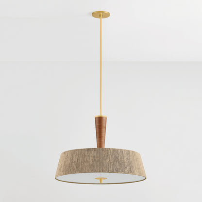 Hudson Valley George 30" 3-Light Pendant Aged Brass detail view 1