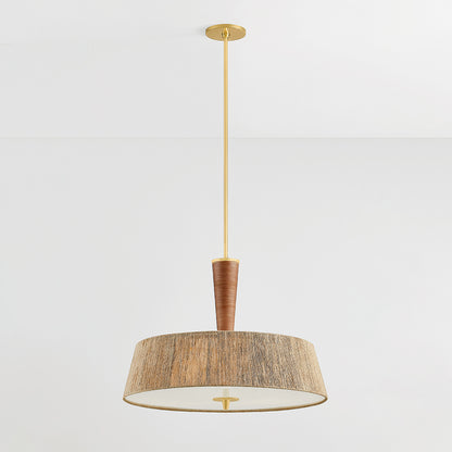 Hudson Valley George 30" 3-Light Pendant Aged Brass detail view 2