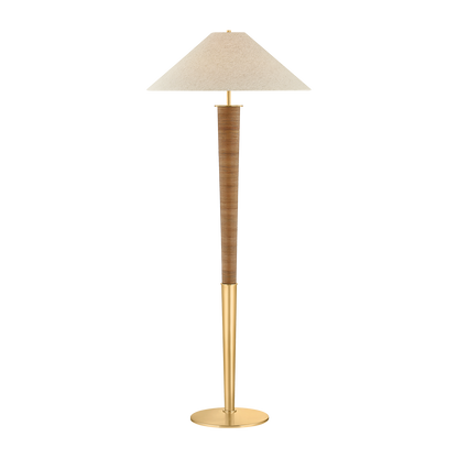 Hudson Valley Bohicket Floor Lamp Aged Brass