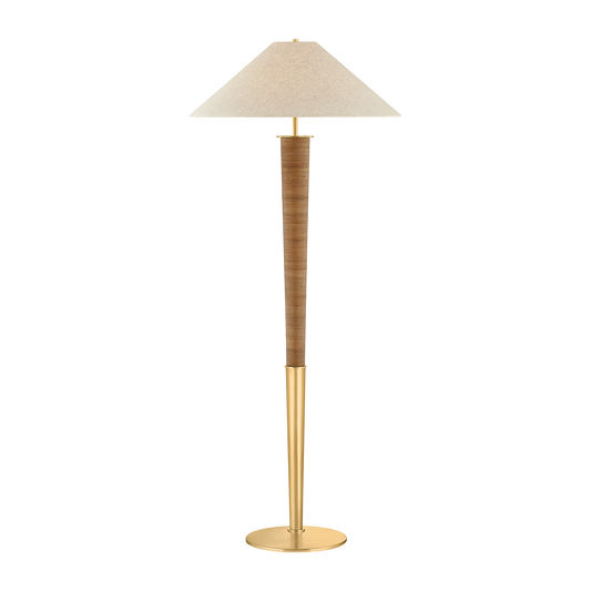 Hudson Valley Bohicket Floor Lamp Aged Brass