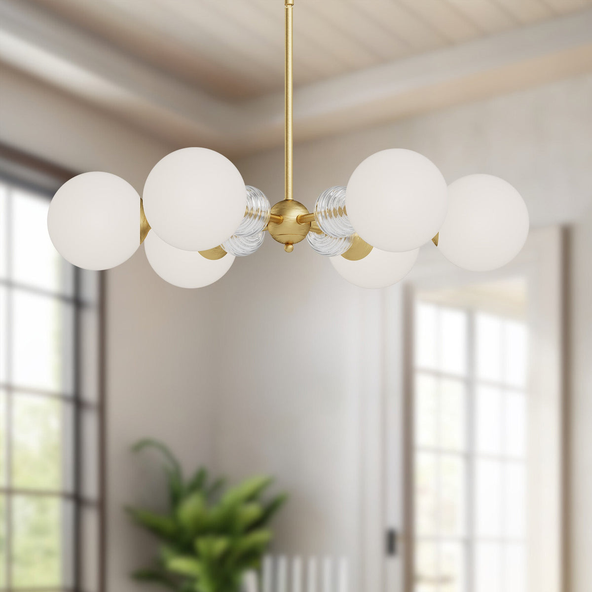 Celia 30" Opal Glass 6-Light Chandelier