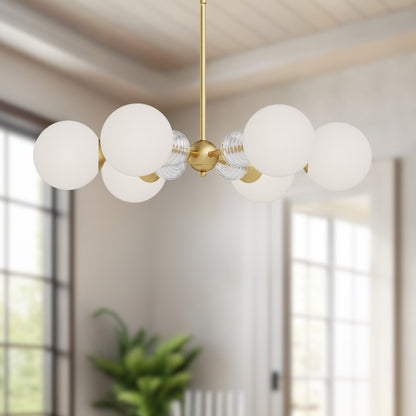 Celia 30" Opal Glass 6-Light Chandelier