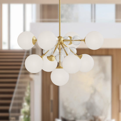 Celia 31" Opal Glass 9-Light Chandelier
