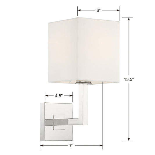 Chatham 1 Light Polished Nickel Wall Mount