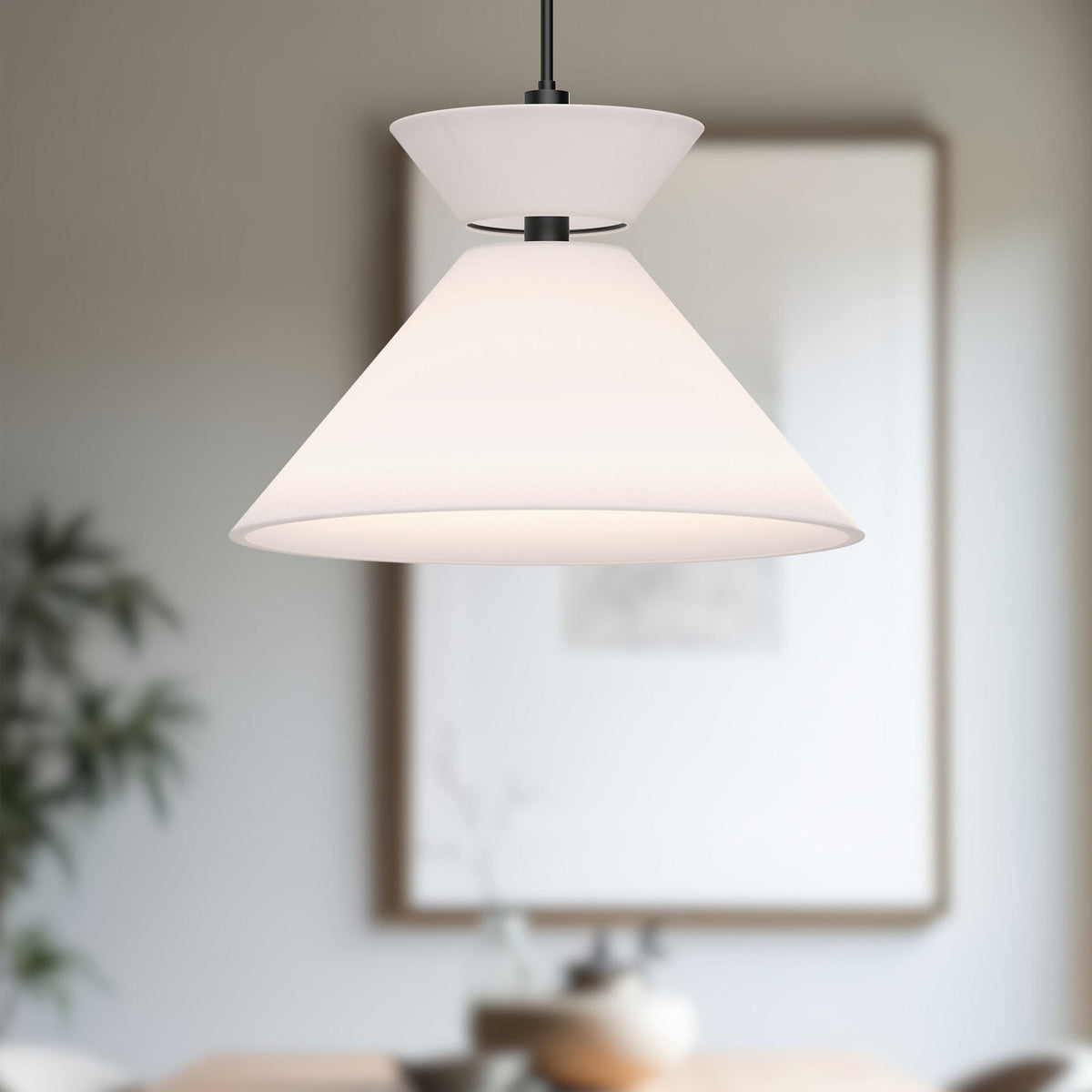 Chapelle 22" White Linen Pendant
