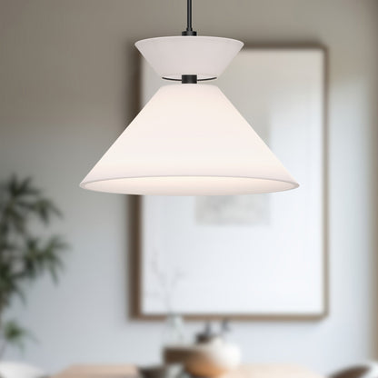 Chapelle 22" White Linen Pendant