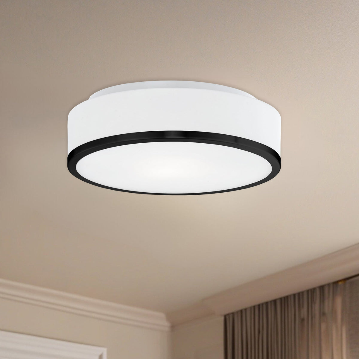 Charlie 12" Semi-Flush Mount - Black
