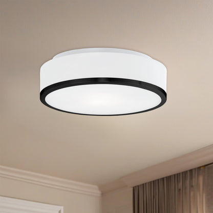 Charlie 12" Semi-Flush Mount - Black