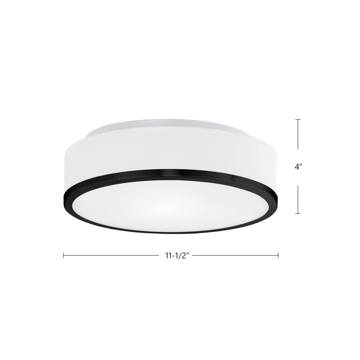 Charlie 12" Semi-Flush Mount - Black