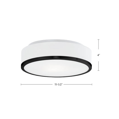 Charlie 12" Semi-Flush Mount - Black