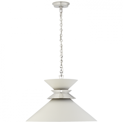 Visual Comfort Signature Alborg Stacked Pendant Polished Nickel Matte White