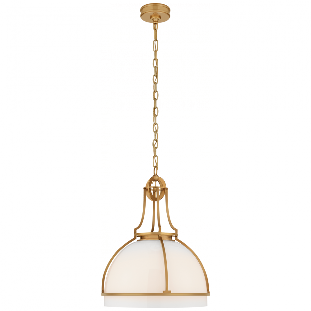 Visual Comfort Signature Gracie Large Dome Pendant Antique-Burnished Brass