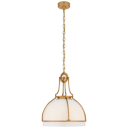 Visual Comfort Signature Gracie Large Dome Pendant Antique-Burnished Brass