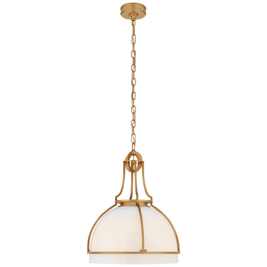 Visual Comfort Signature Gracie Large Dome Pendant Antique-Burnished Brass