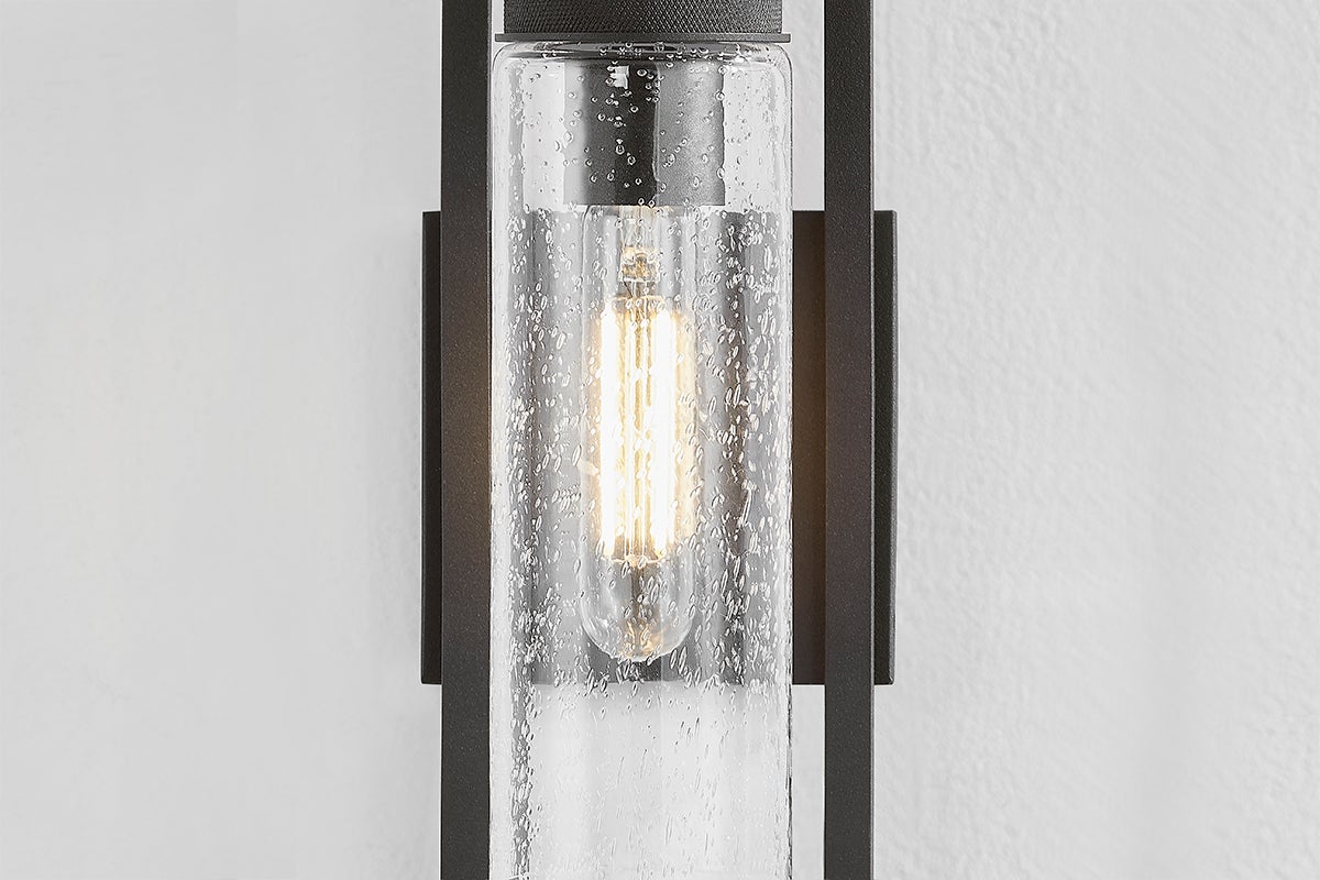 Troy Chester Outdoor Wall Sconce Textured Black Detail 1