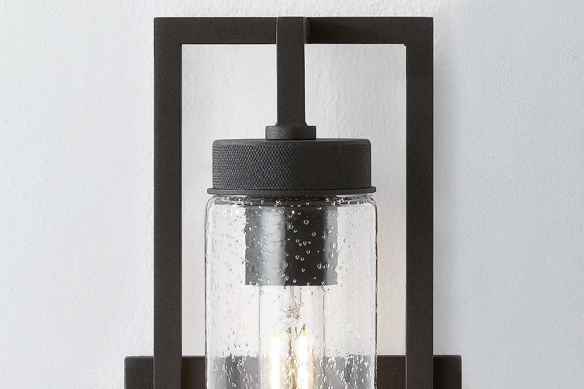 Troy Chester Outdoor Wall Sconce Textured Black Detail 1