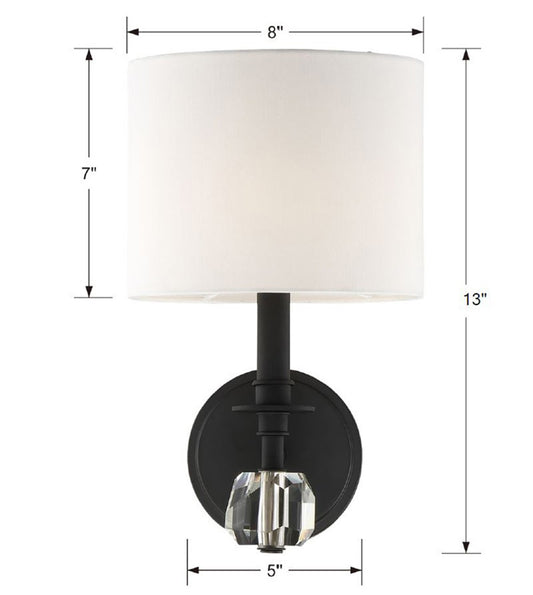 Chimes 1 Light Black Wall Mount