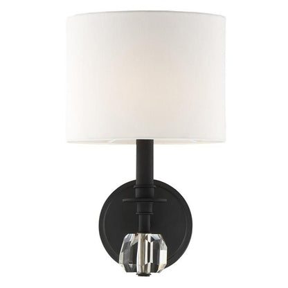 Crystorama Chimes Wall Sconce Black Forged