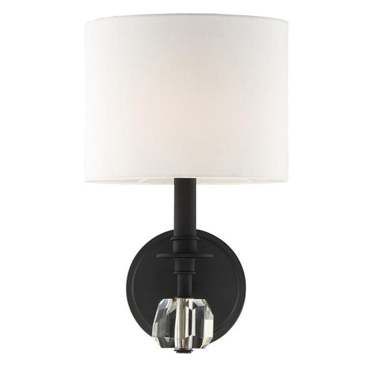 Crystorama Chimes Wall Sconce Black Forged