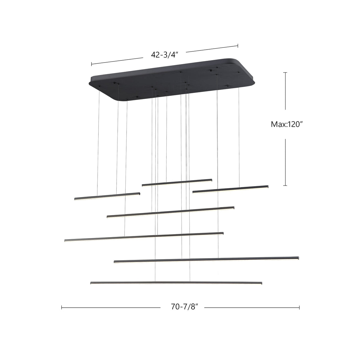 Chute Motion 70" Multi Pendant