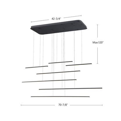 Chute Motion 70" Multi Pendant