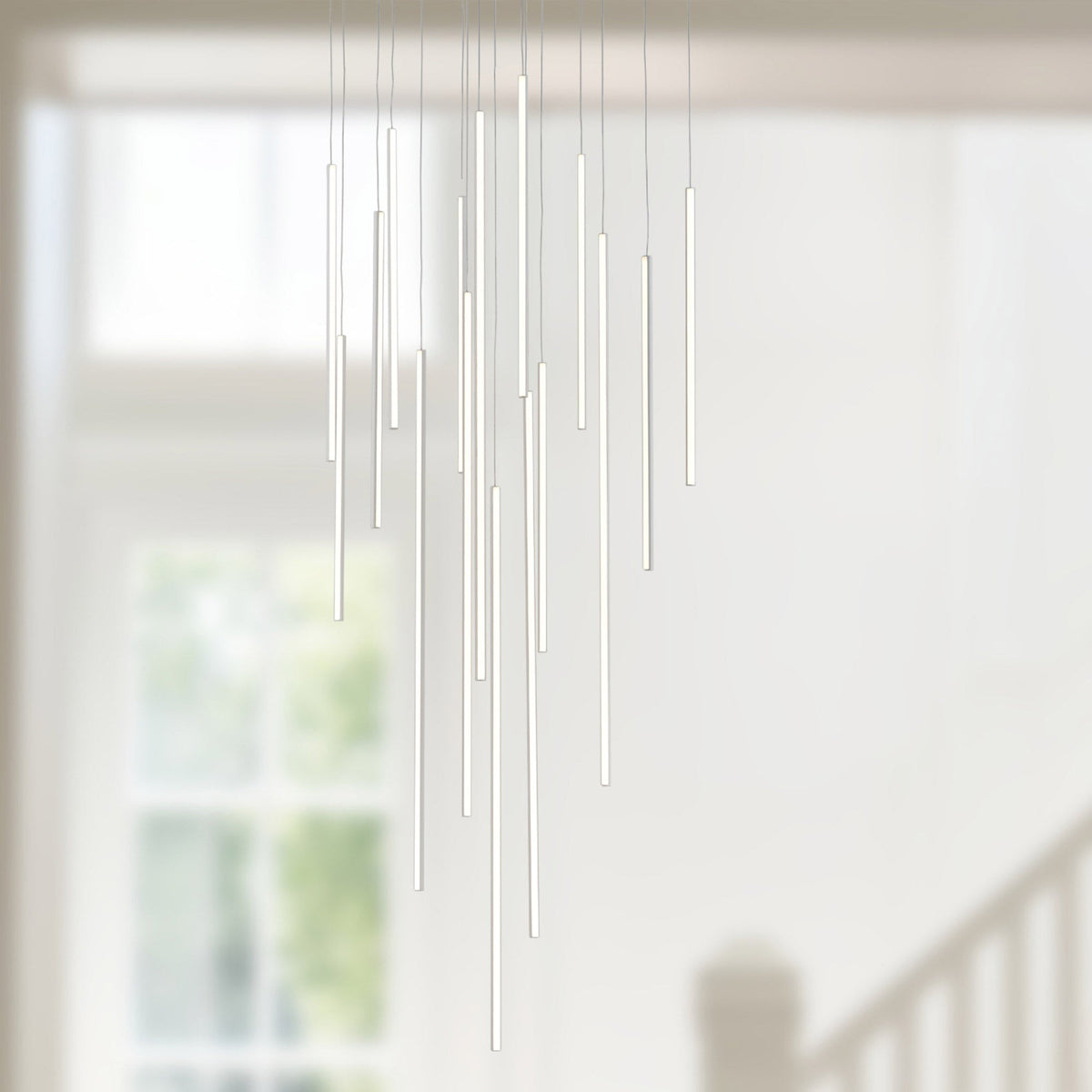 Chute 16-Head Multi Pendant - White