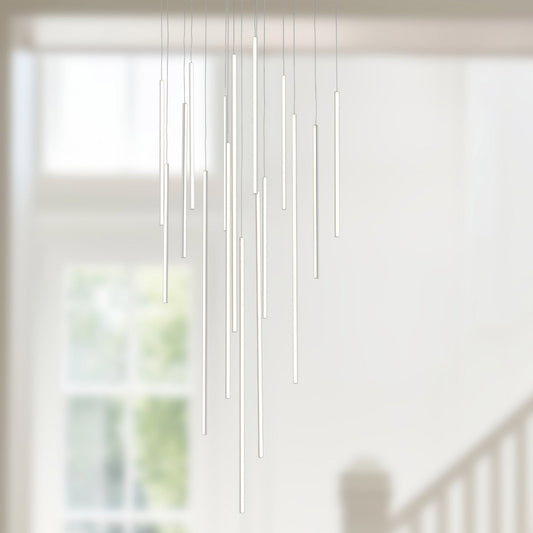 Chute 16-Head Multi Pendant - White