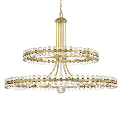 Crystorama Clover 24 Light Chandelier Aged Brass