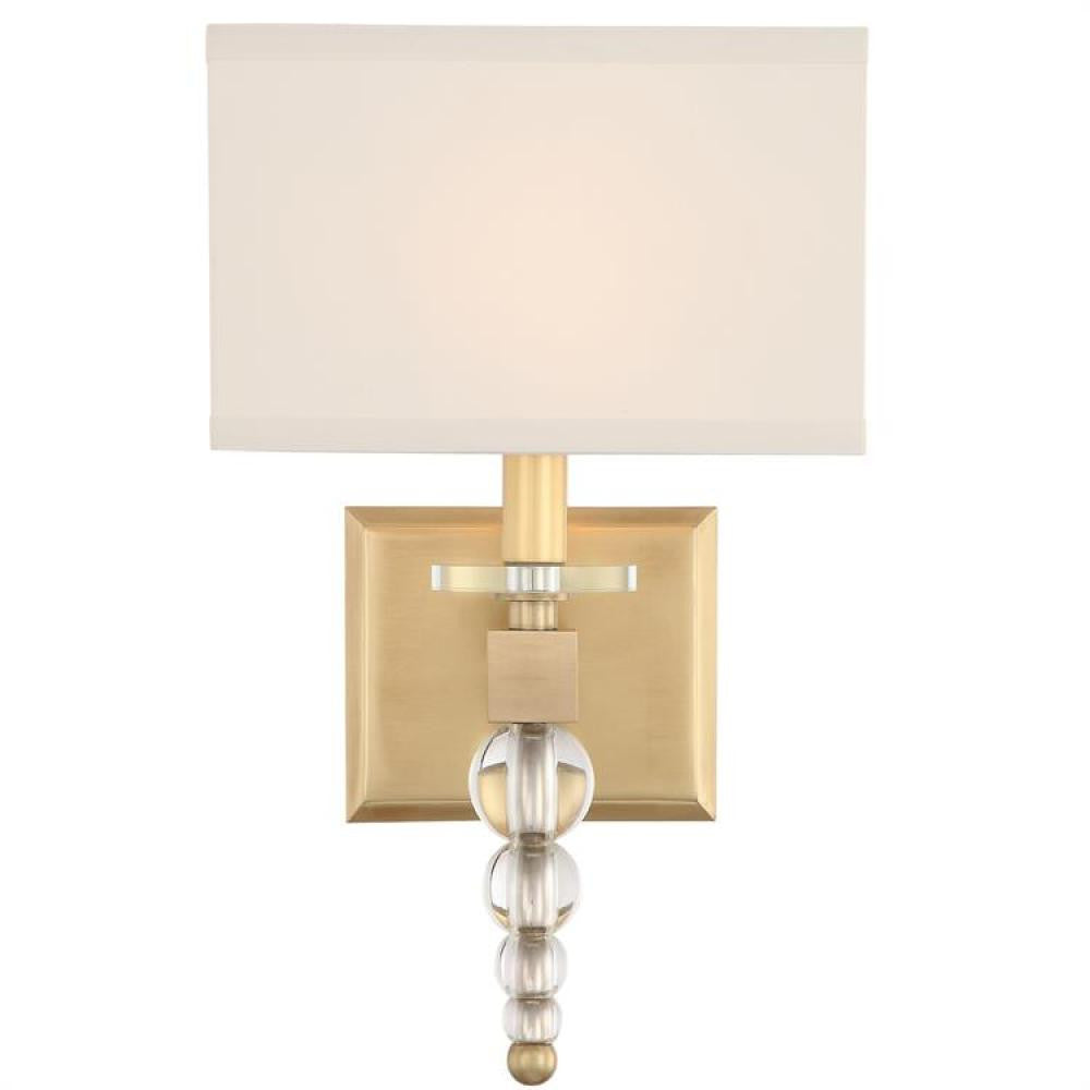 Crystorama Clover Wall Sconce Aged Brass
