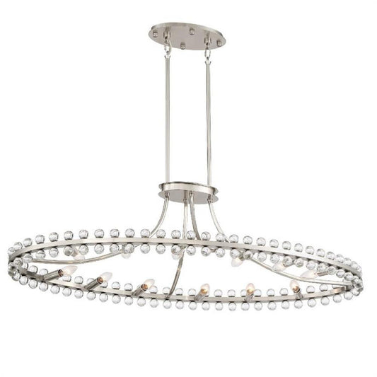 Crystorama Clover 12 Light Chandelier Brushed Nickel