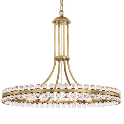 Crystorama Clover 12 Light Chandelier Aged Brass