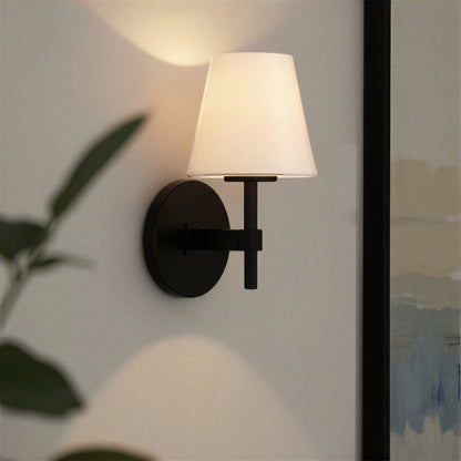 Crystorama Colton 1-Light Wall Sconce Black - lifestyle