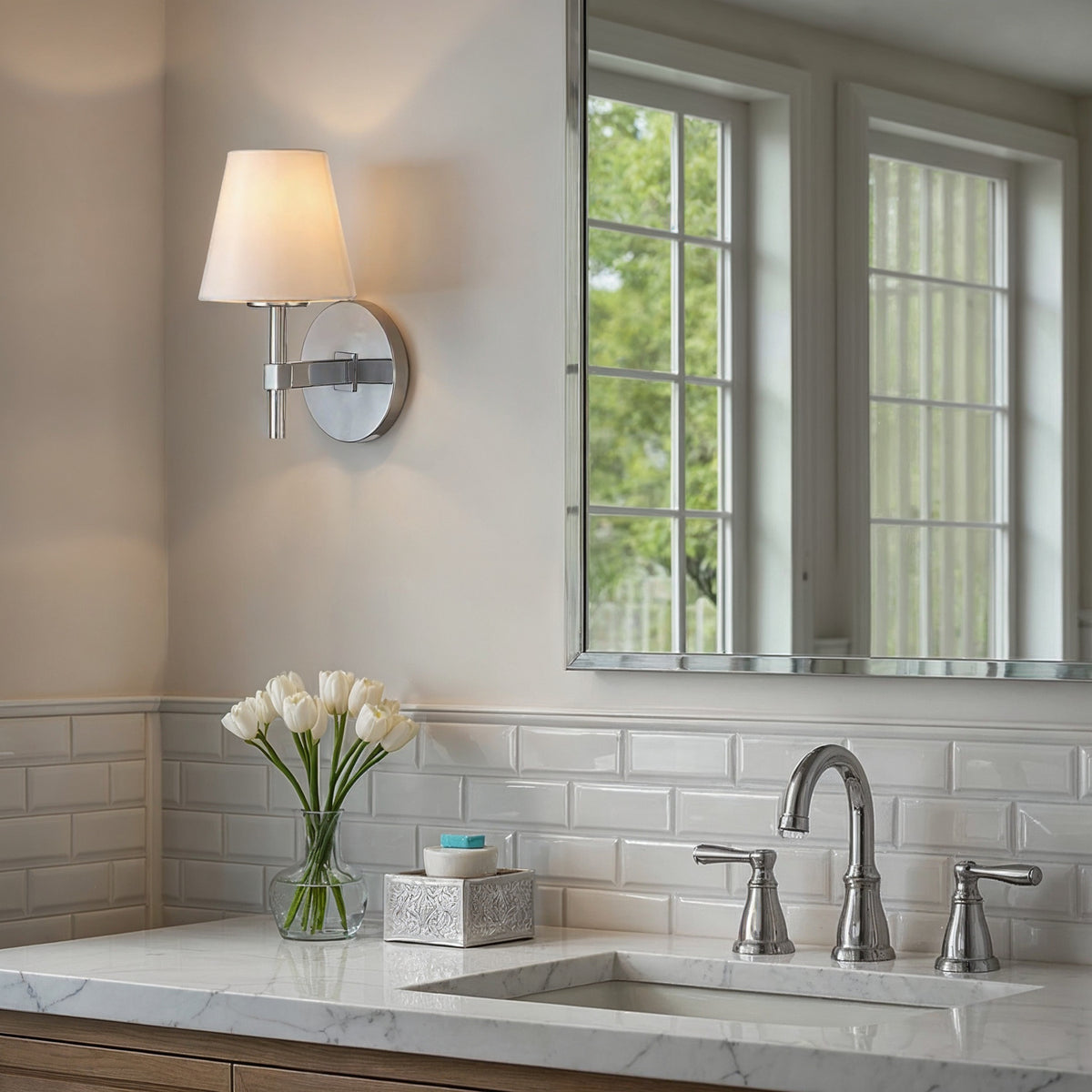 Crystorama Colton 1-Light Wall Sconce Polished Chrome - lifestyle