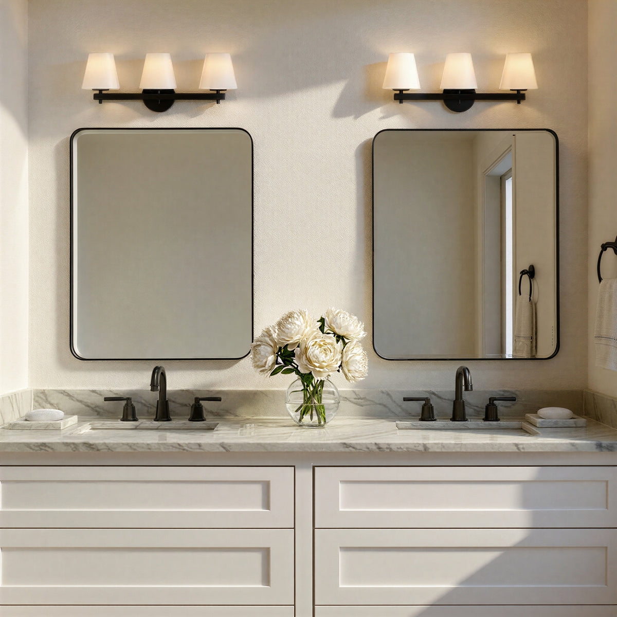 Crystorama Colton 3-Light Bathroom Vanity Black - lifestyle