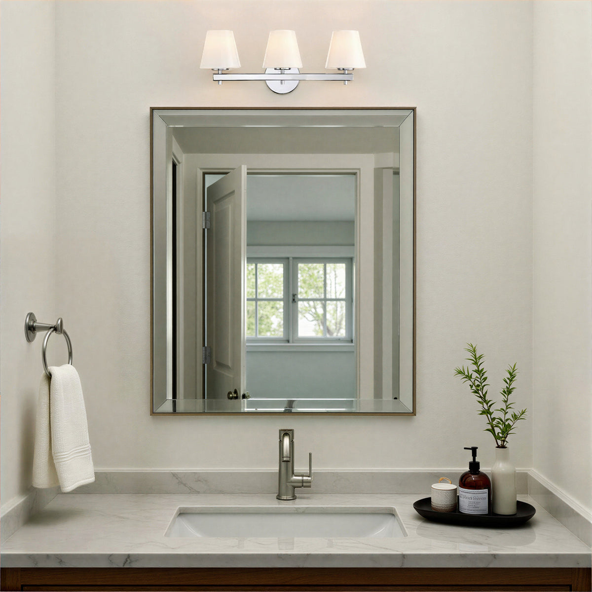 Crystorama Colton 3-Light Bathroom Vanity Polished Chrome - lifestyle