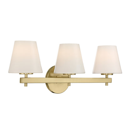 Crystorama Colton 3-Light Bathroom Vanity Vibrant Gold - detail
