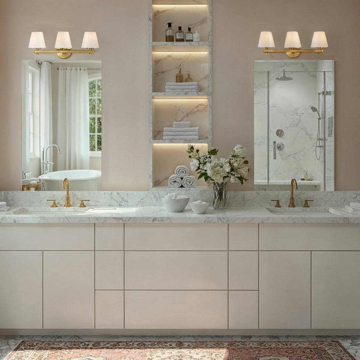 Crystorama Colton 3-Light Bathroom Vanity Vibrant Gold - lifestyle