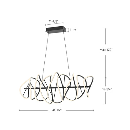 Collide 44" Chandelier - Black