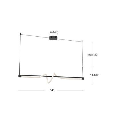 Cursive 54" LED Linear Pendant