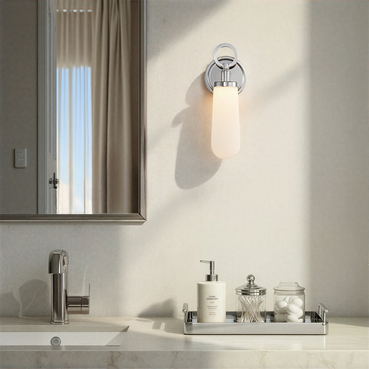 Crystorama Calvin LED Bath Sconce Polished Nickel - lifestyle