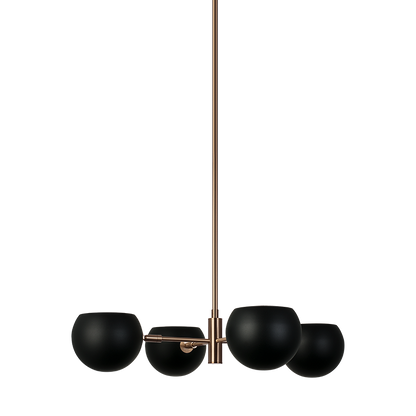 Matteo Lighting Orb 25" 4-Light Chandelier in Matte Black + Aged Gold Brass (CX31704MBAG) – alternate view