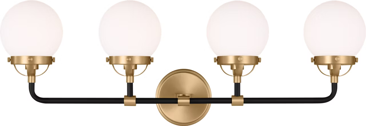Visual Comfort Studio CafÃƒÂ© 4 Light LED Bath Wall Sconce Satin Brass